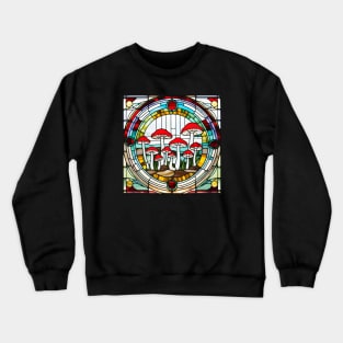 Carmine Mushroom Stained Glass Crewneck Sweatshirt